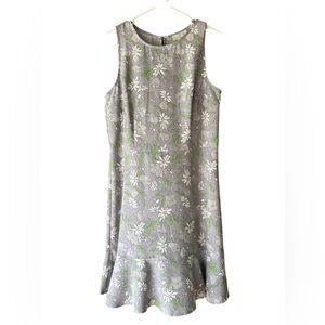 Loft Outlet Women's Floral Gray Dress Lightweight Size 6P New With Tags